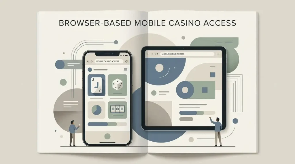 Smartphone and tablet representing browser-based mobile casino access